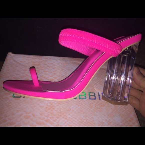 Cape Robbin Hot Pink Clear Heel - Picture 1 of 2
